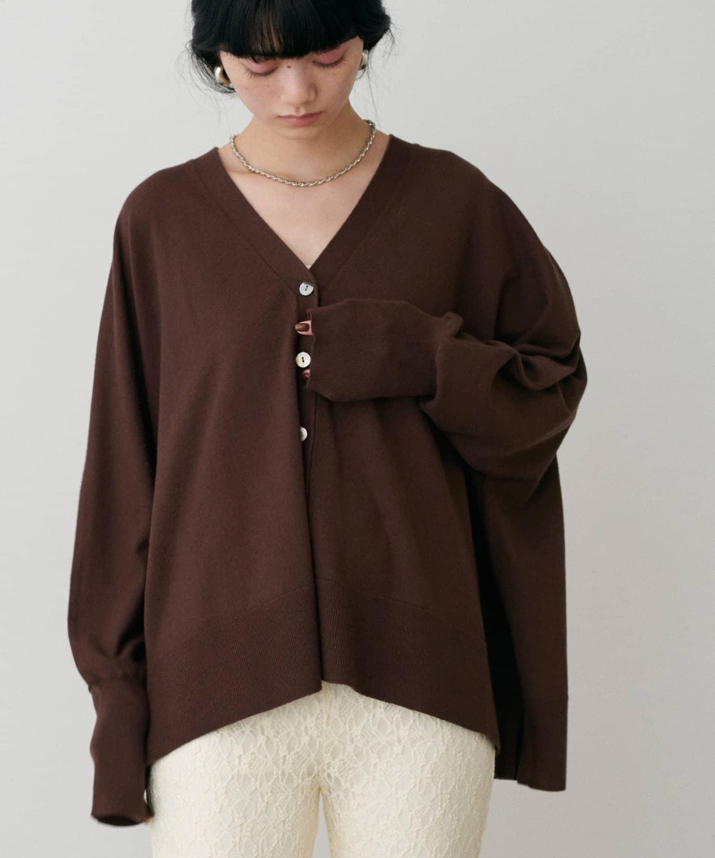 寬鬆蝙蝠袖針織開衫