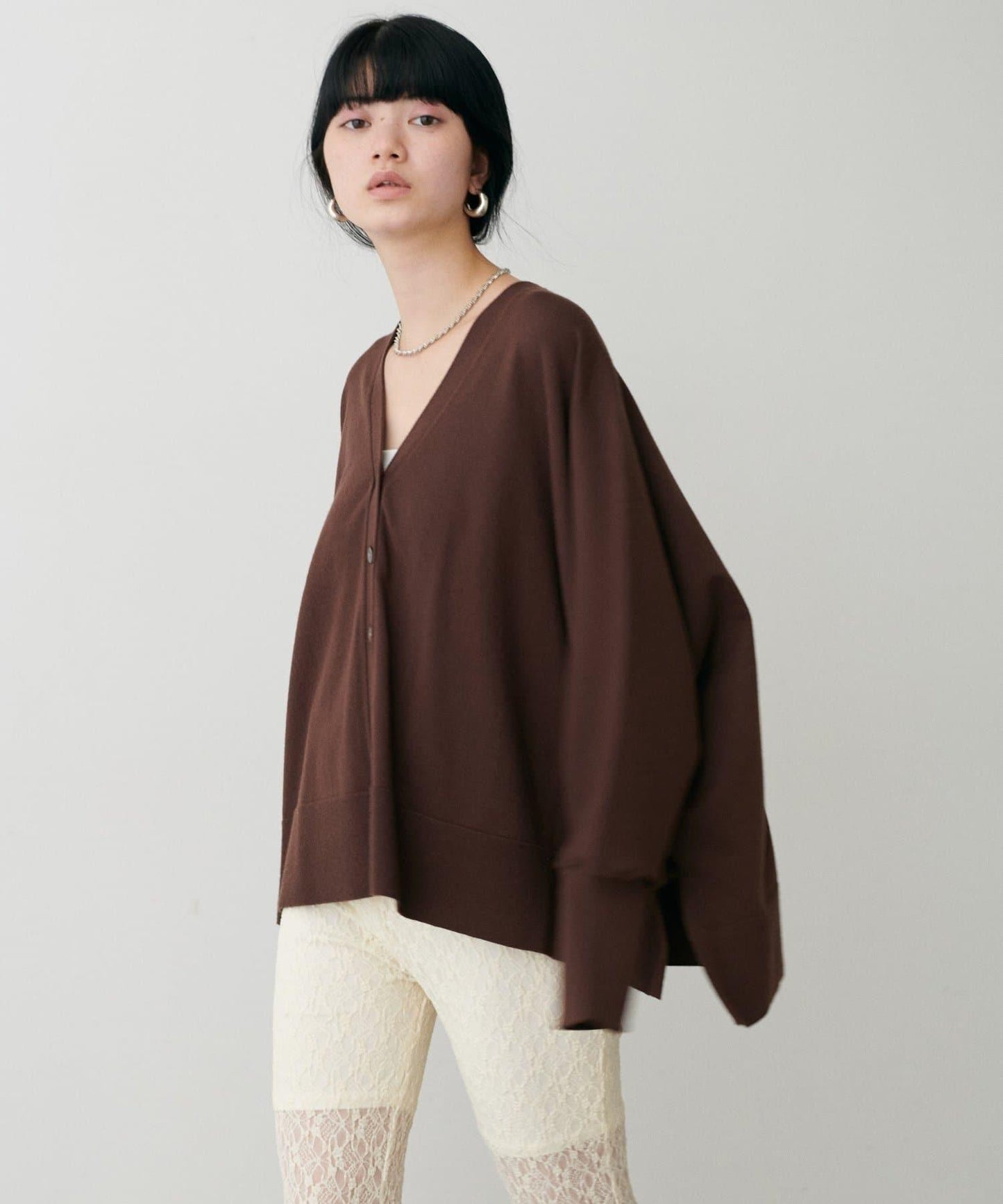 寬鬆蝙蝠袖針織開衫