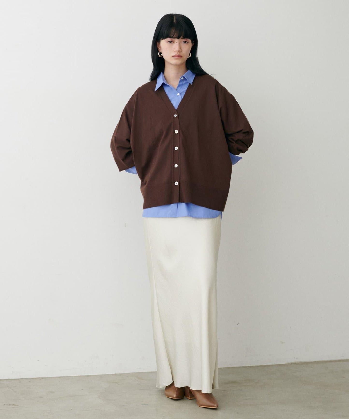 寬鬆蝙蝠袖針織開衫