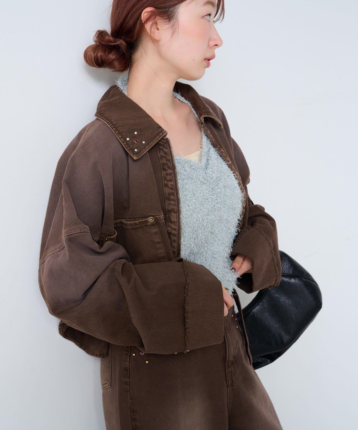 【Kastane】珠飾牛仔夾克