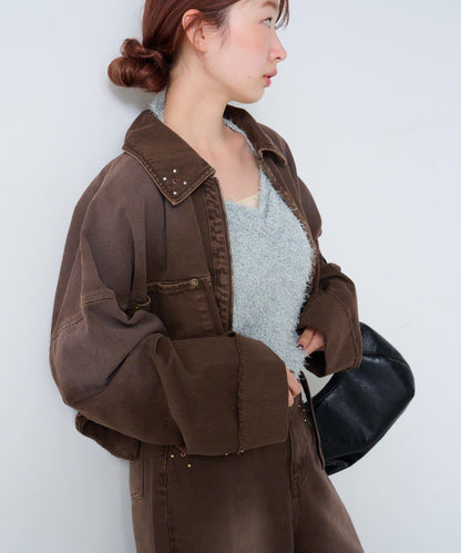 【Kastane】珠飾牛仔夾克