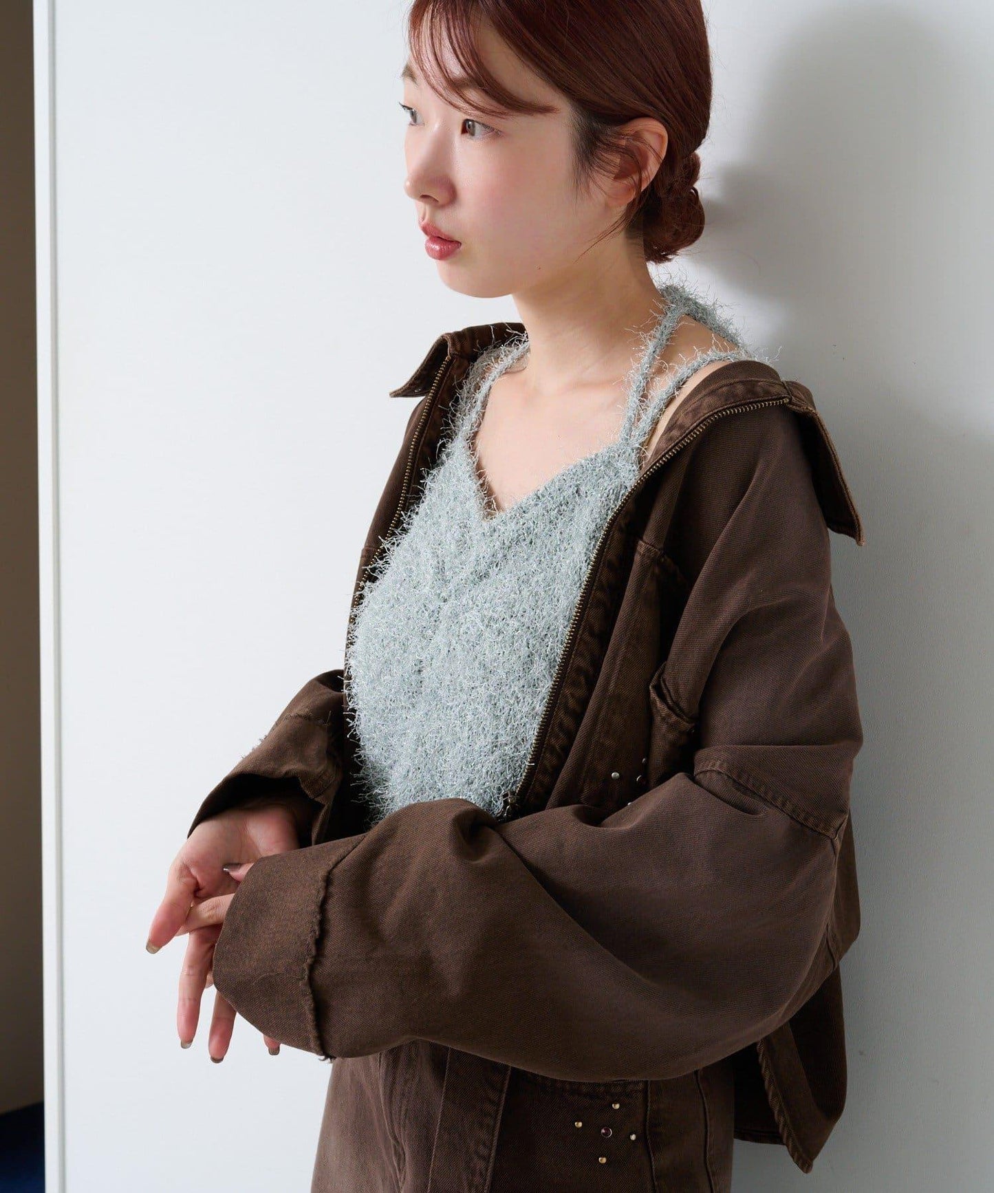 【Kastane】珠飾牛仔夾克