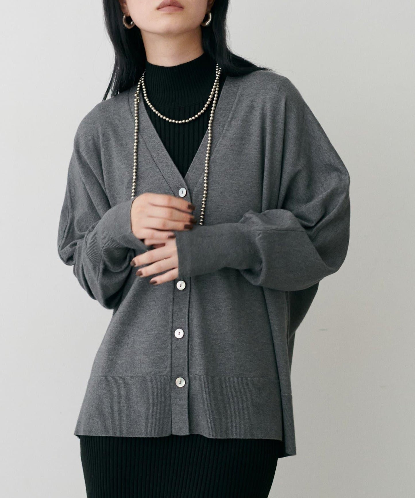 寬鬆蝙蝠袖針織開衫