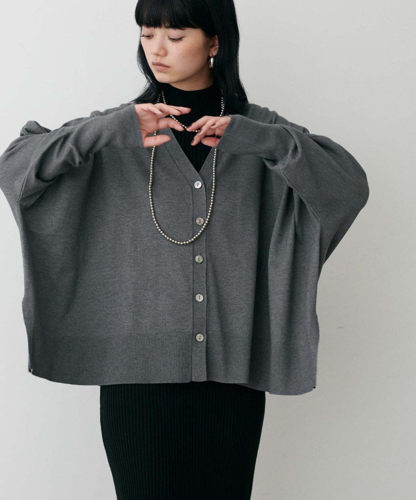 寬鬆蝙蝠袖針織開衫