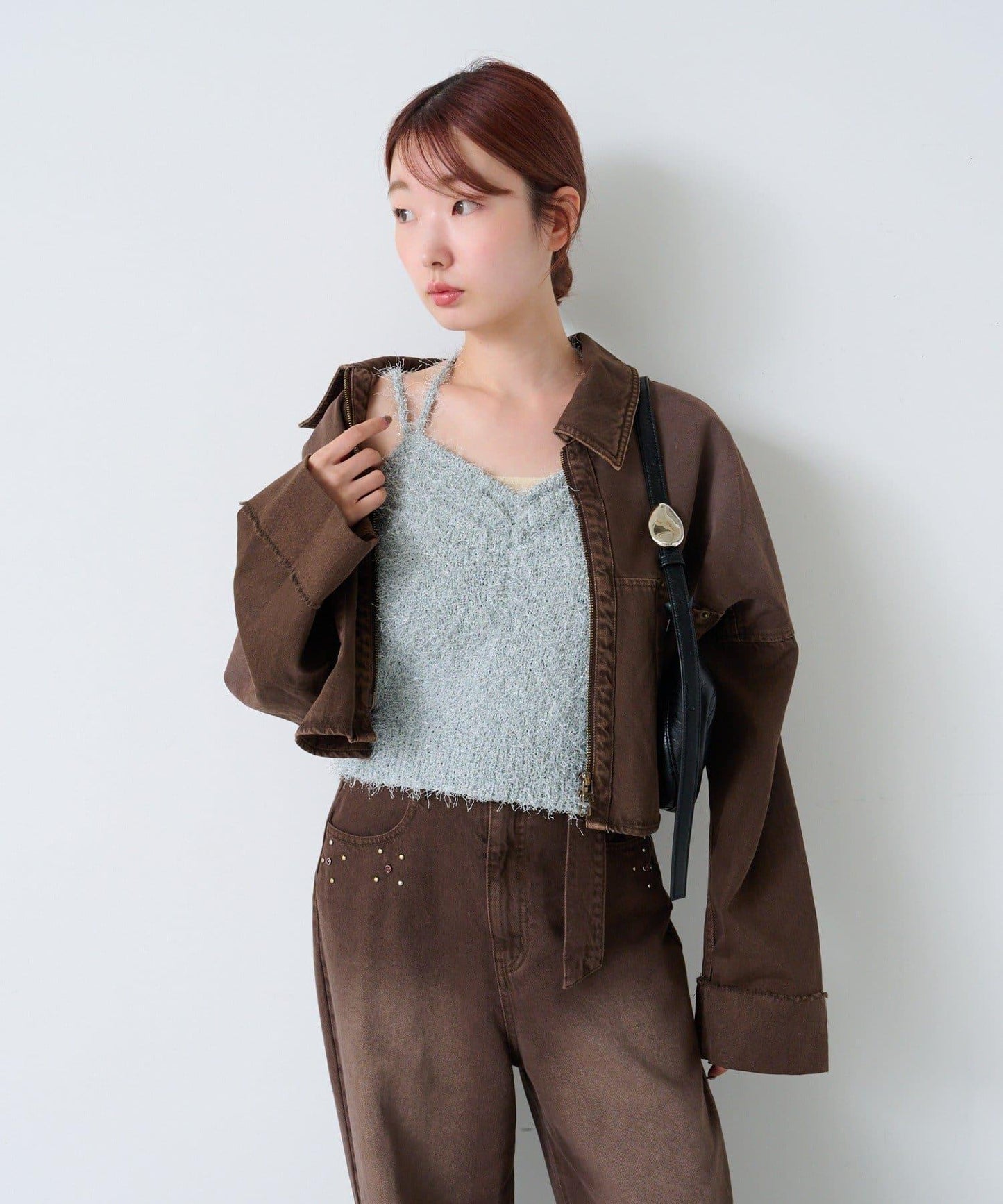 【4色可選】毛絨針織吊帶