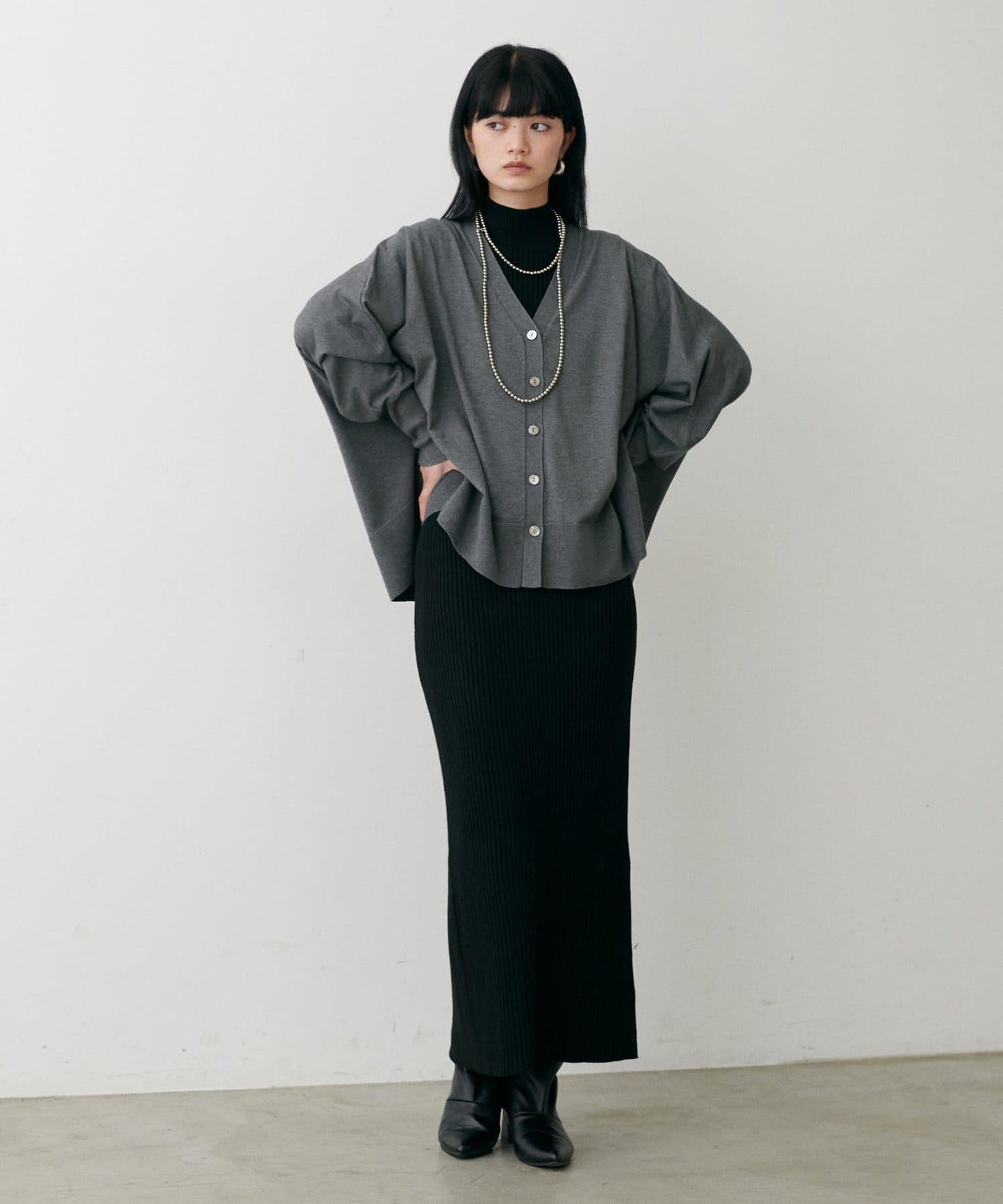 寬鬆蝙蝠袖針織開衫