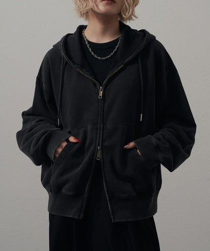 <Lui's ONE>雪花水洗拉鍊衛衣連帽衫