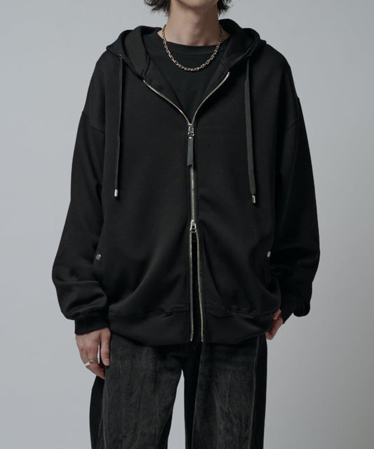 絲滑針織拉鍊連帽衫