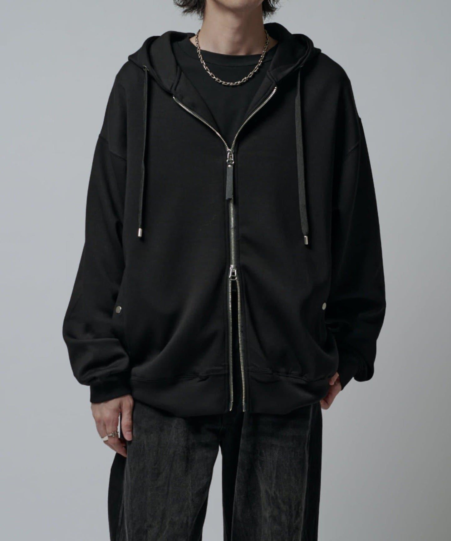 絲滑針織拉鍊連帽衫