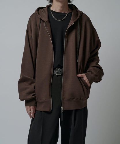 絲滑針織拉鍊連帽衫