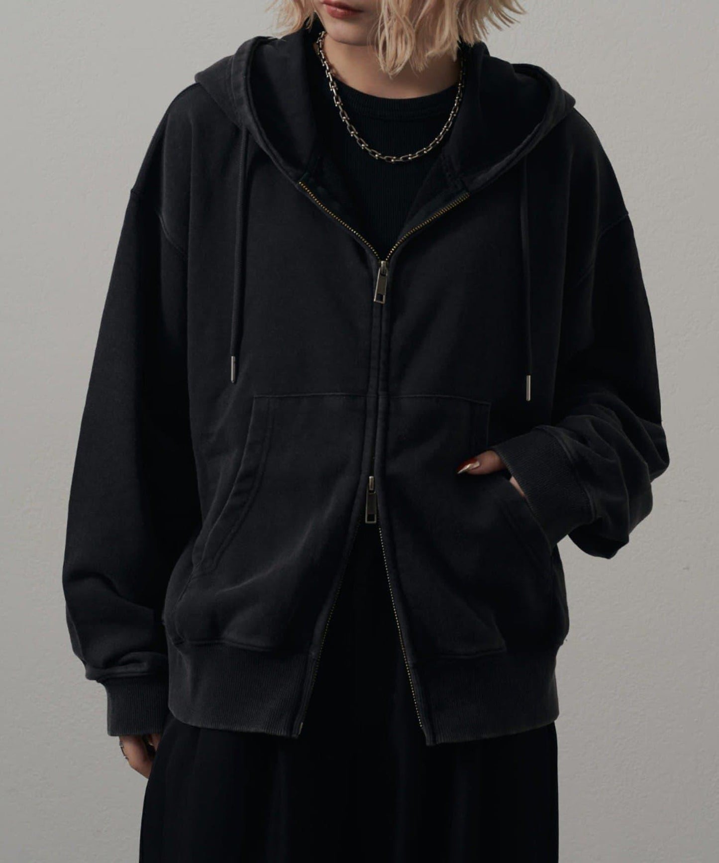 <Lui's ONE>雪花水洗拉鍊衛衣連帽衫