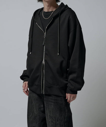 絲滑針織拉鍊連帽衫