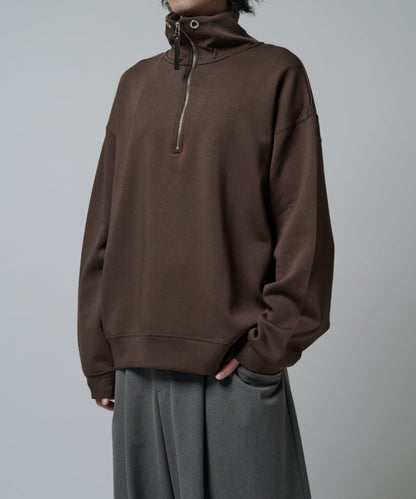 絲滑面料半拉鍊上衣