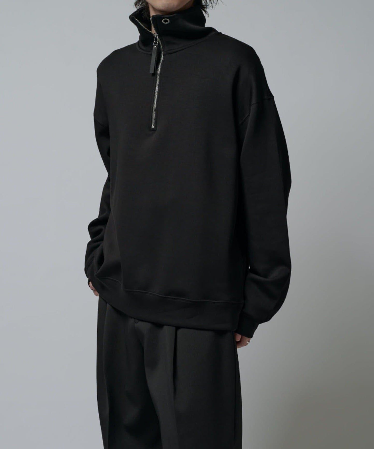 絲滑面料半拉鍊上衣