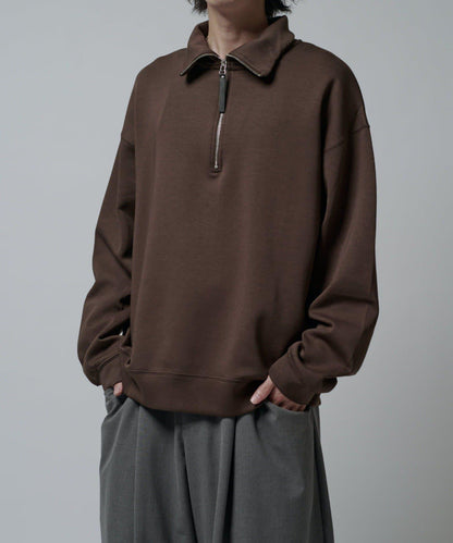 絲滑面料半拉鍊上衣