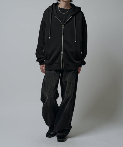 絲滑針織拉鍊連帽衫