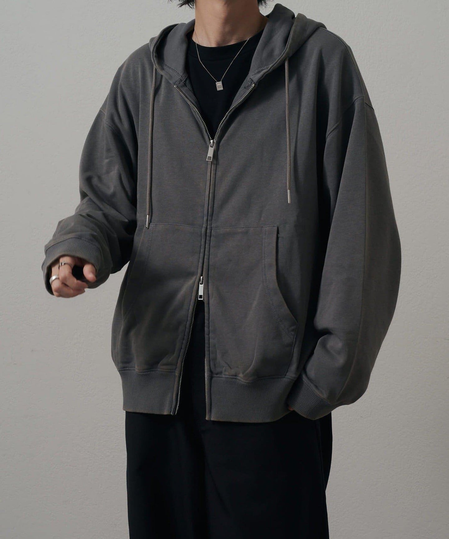 <Lui's ONE>雪花水洗拉鍊衛衣連帽衫