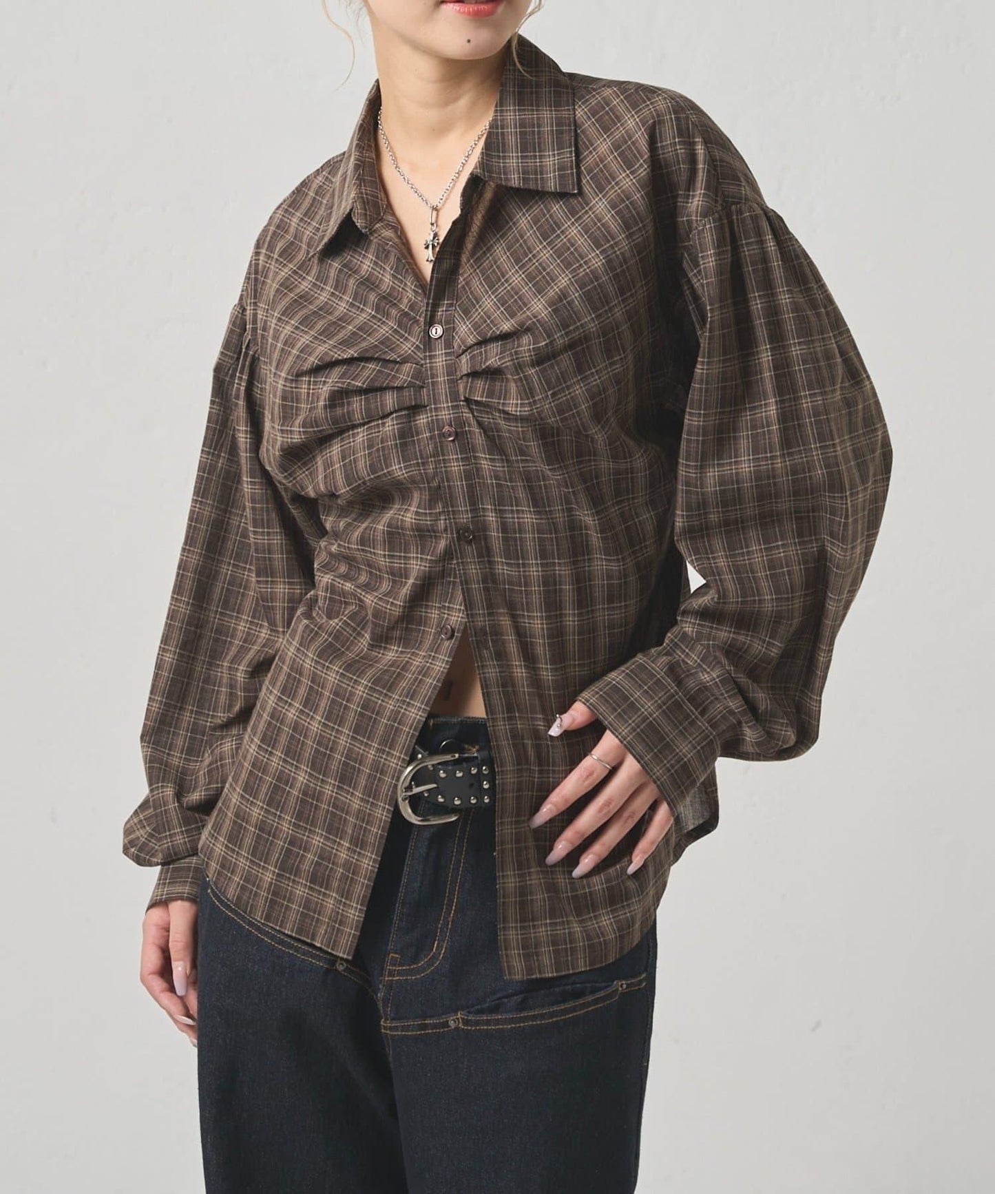 【WHO'S WHO gallery】泡泡袖褶皺襯衫