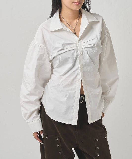 【WHO'S WHO gallery】泡泡袖褶皺襯衫