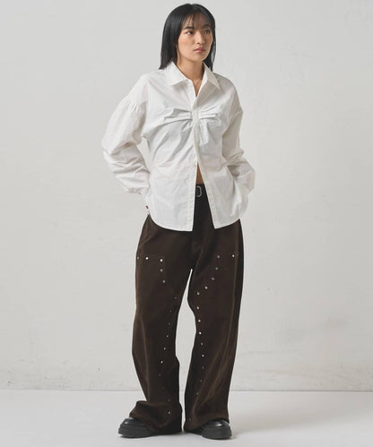 【WHO'S WHO gallery】泡泡袖褶皺襯衫