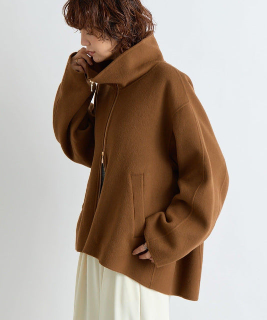 【帥氣穿搭】立領拉鍊雙面呢大衣