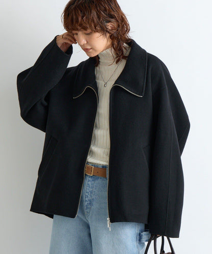 【帥氣穿搭】立領拉鍊雙面呢大衣