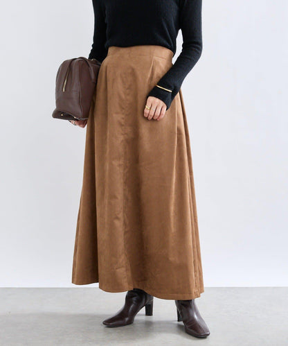 【RIVE DROITE】磨毛面料側褶半身裙