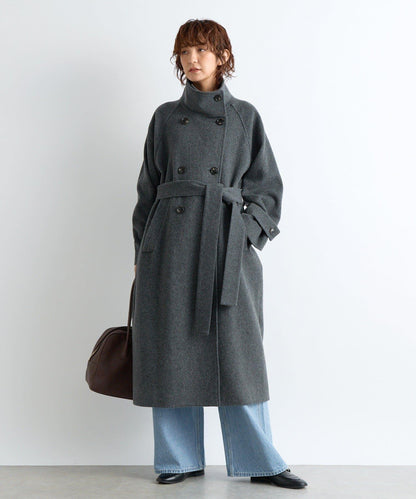 【顯瘦】立領繫帶大衣