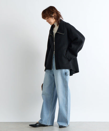 【帥氣穿搭】立領拉鍊雙面呢大衣