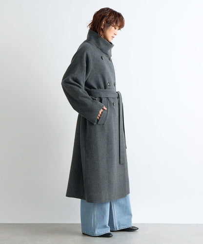 【顯瘦】立領繫帶大衣