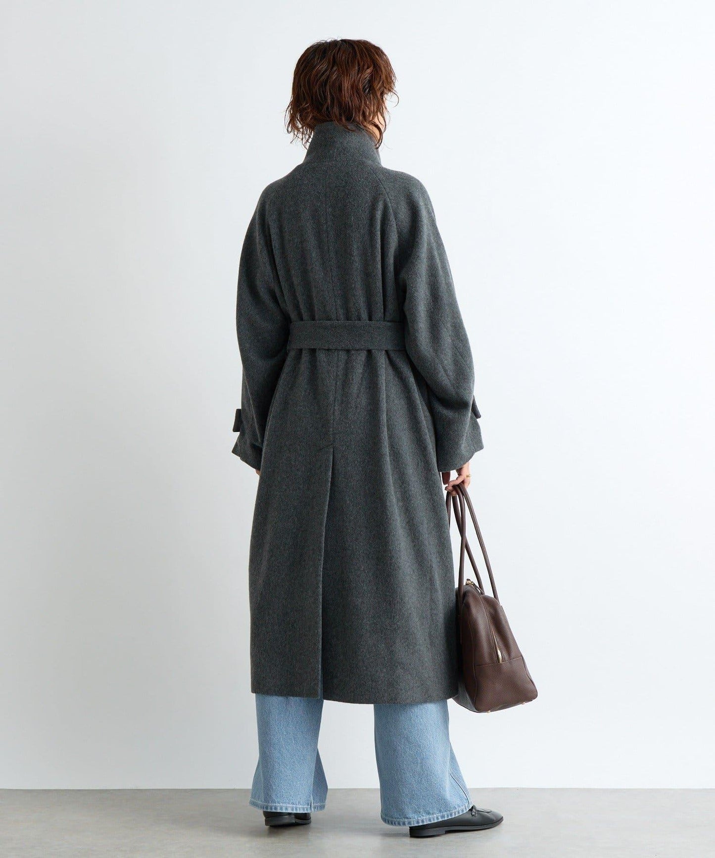 【顯瘦】立領繫帶大衣