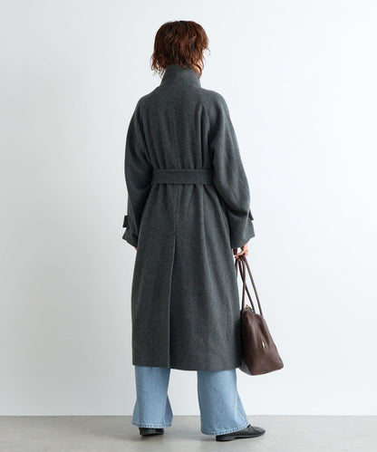 【顯瘦】立領繫帶大衣