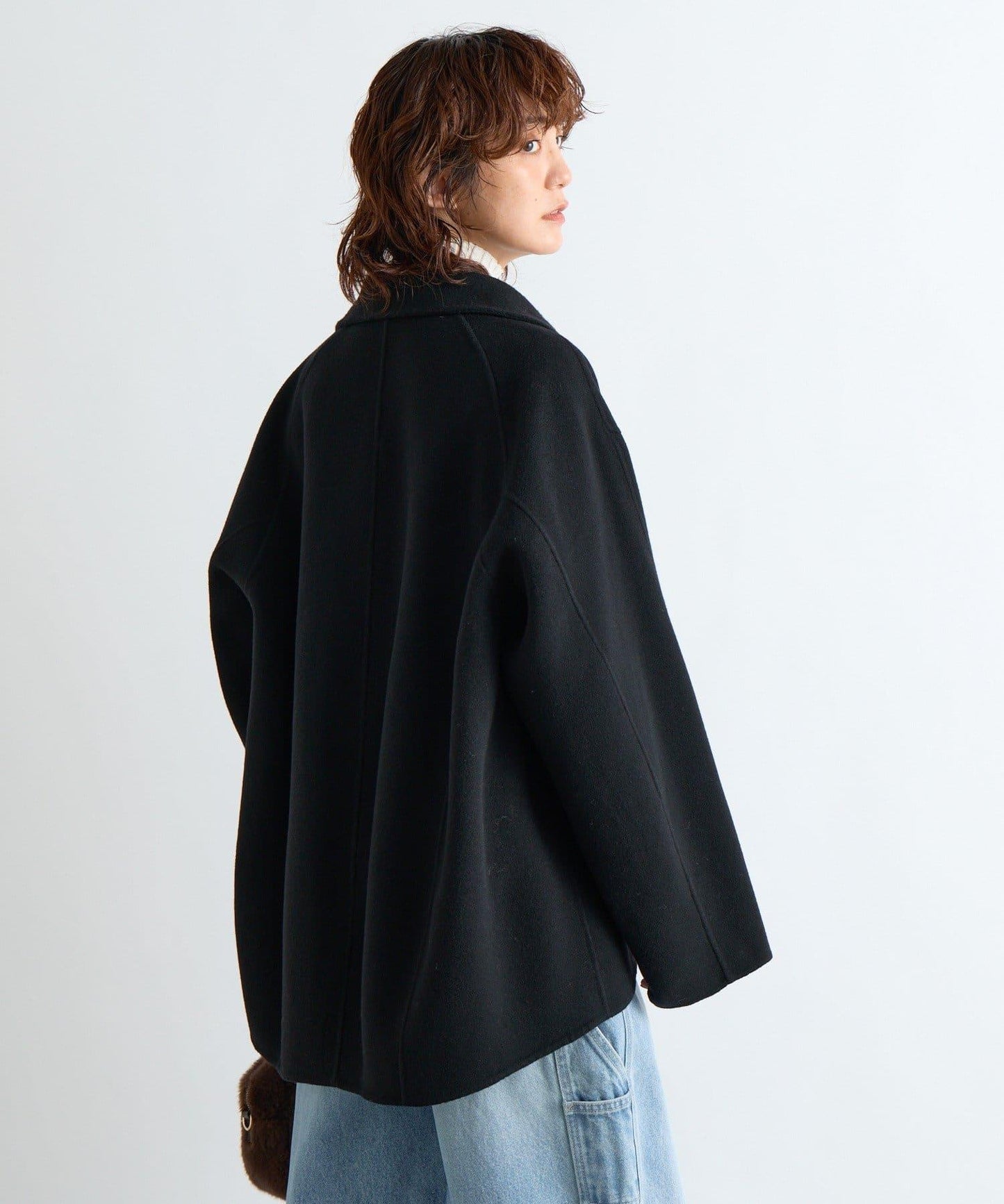 【帥氣穿搭】立領拉鍊雙面呢大衣