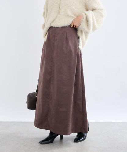 【RIVE DROITE】磨毛面料側褶半身裙