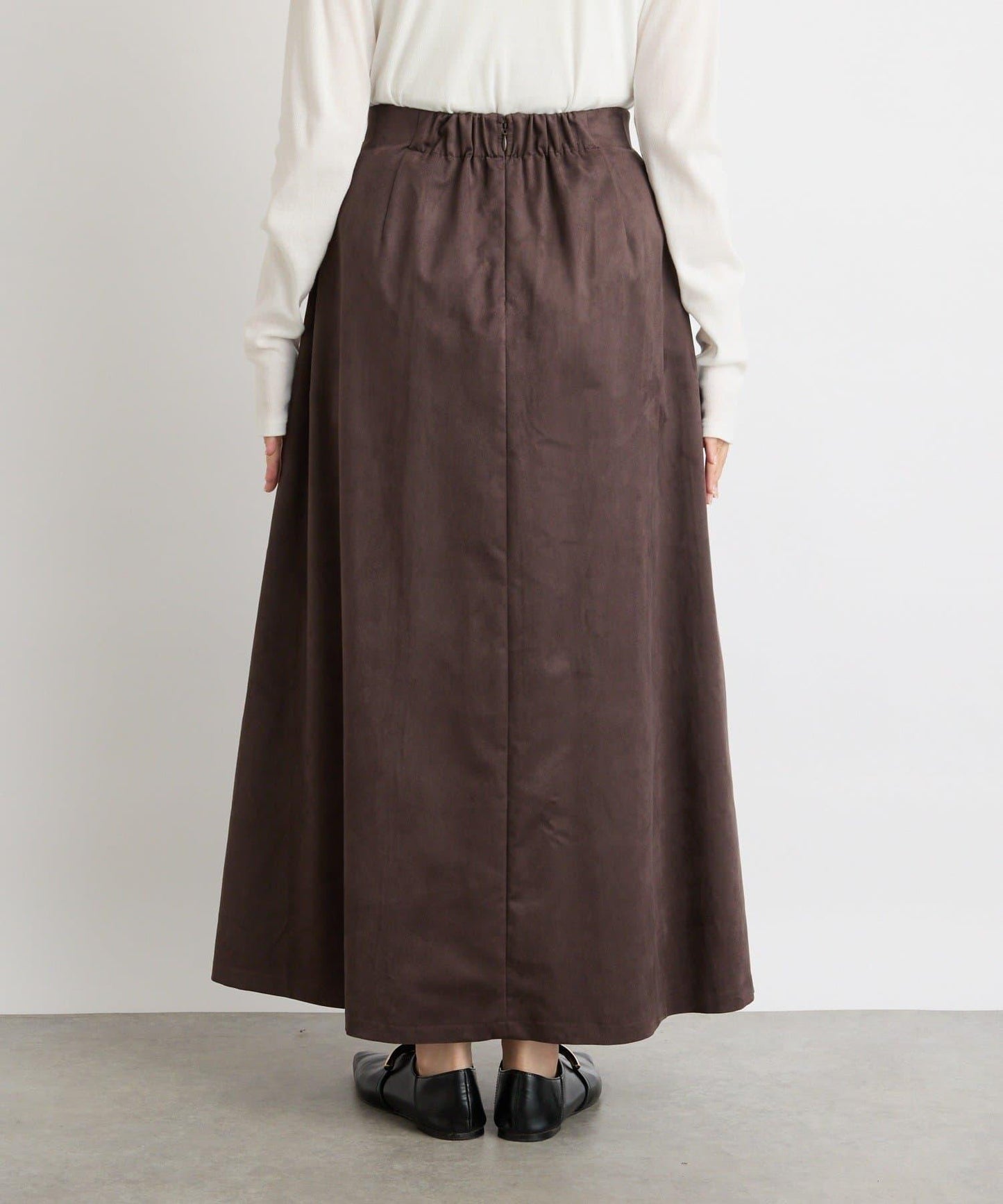 【RIVE DROITE】磨毛面料側褶半身裙
