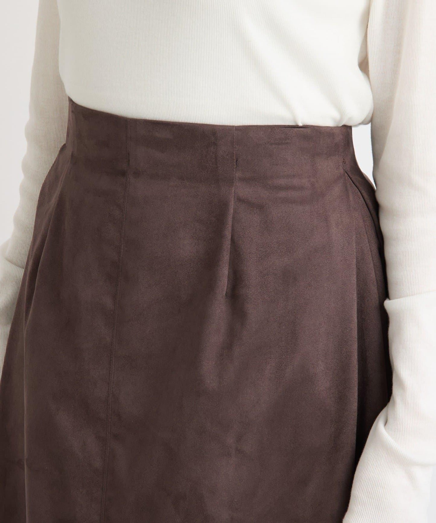 【RIVE DROITE】磨毛面料側褶半身裙