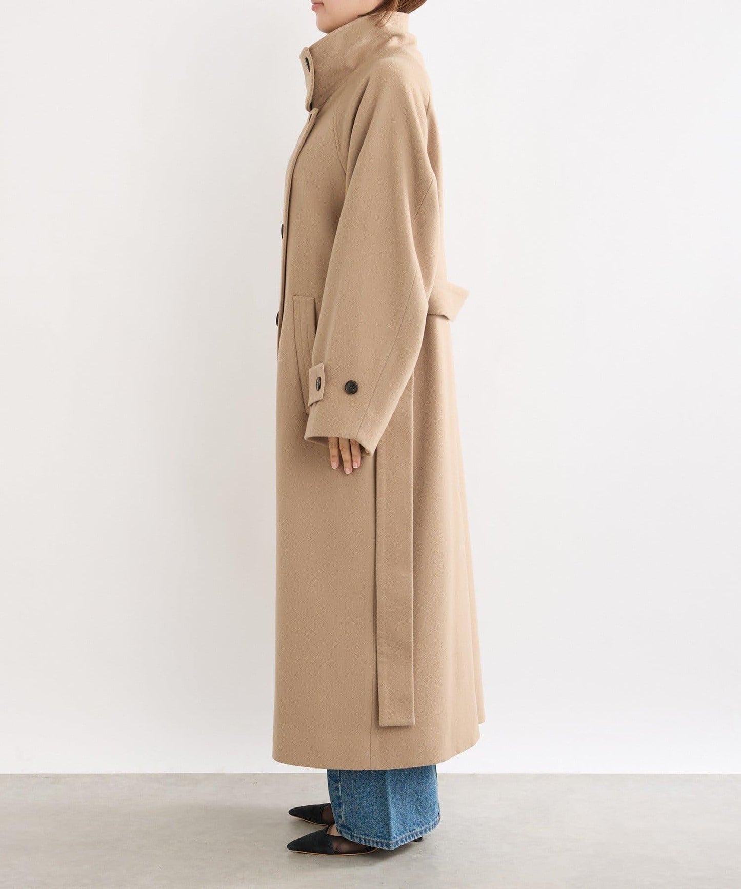 【顯瘦】立領繫帶大衣