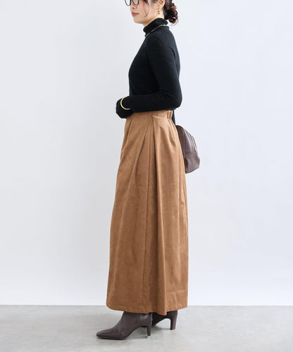 【RIVE DROITE】磨毛面料側褶半身裙