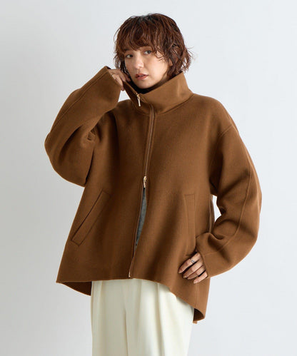 【帥氣穿搭】立領拉鍊雙面呢大衣