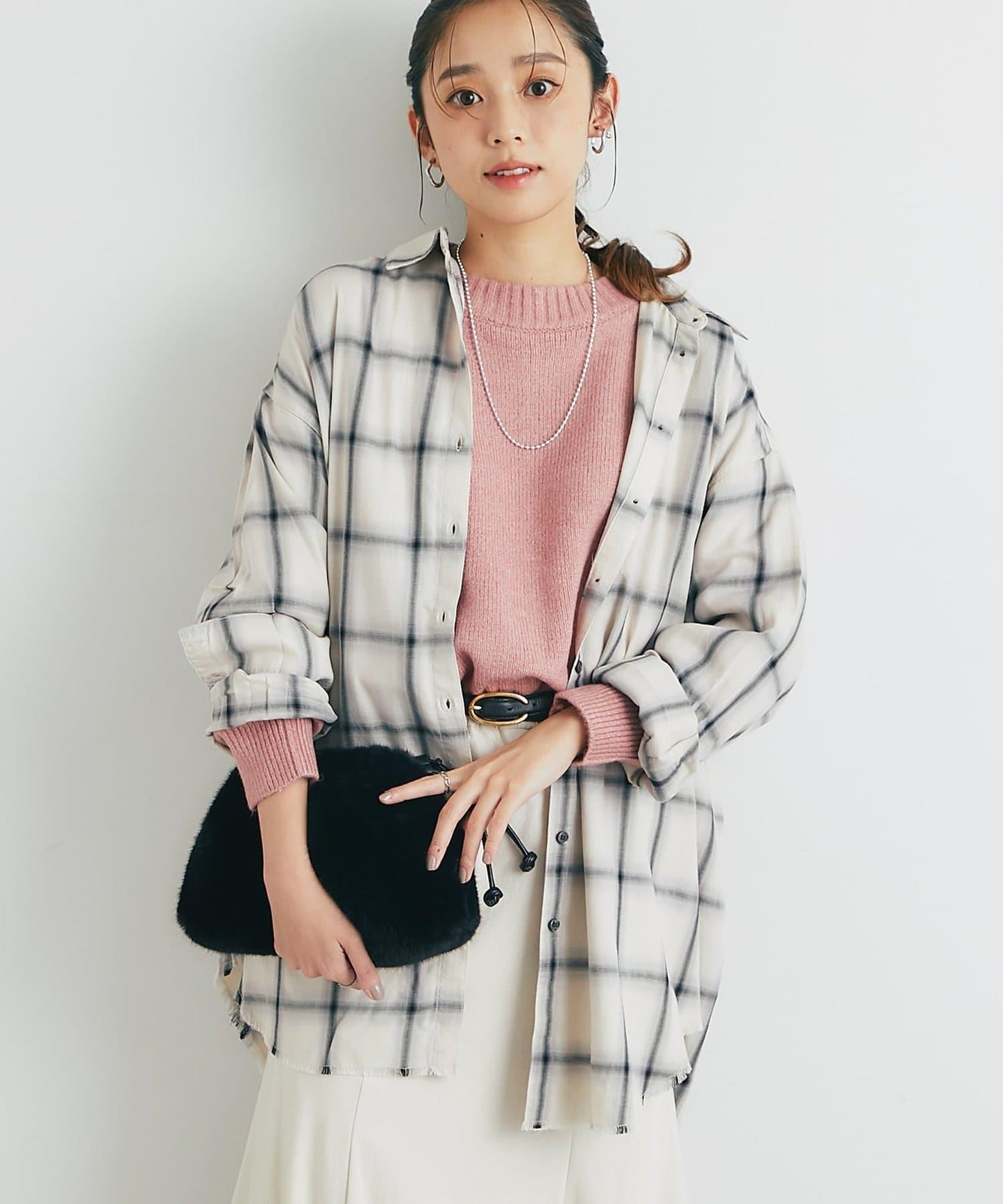 《こなれ感を演出》先染漸變格子襯衫