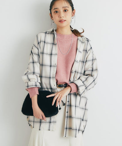 《こなれ感を演出》先染漸變格子襯衫