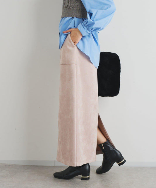 《女性優雅身形》棉花糖絨面窄身半身裙