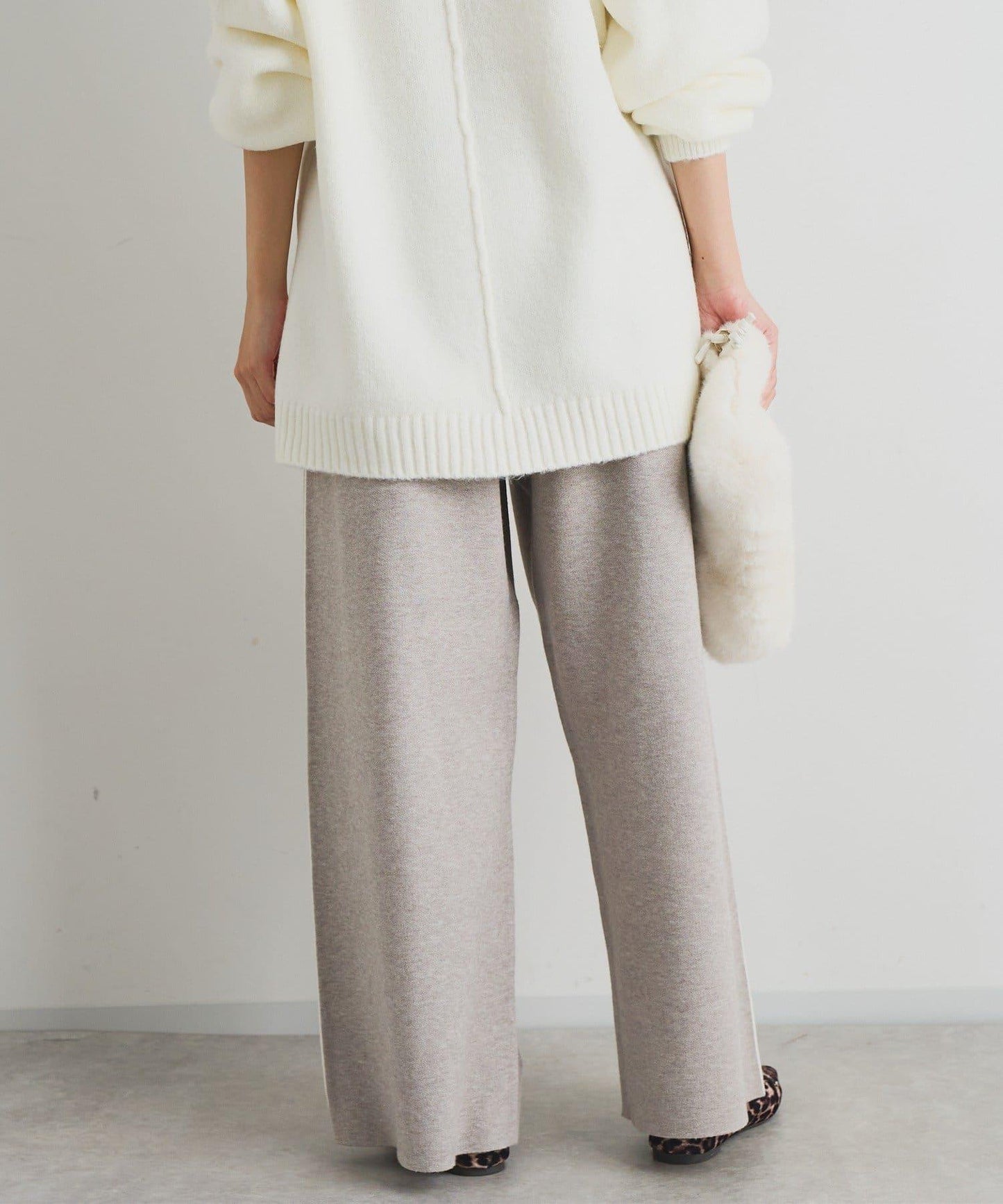 舒適穿著感側邊條紋針織褲