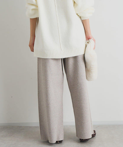 舒適穿著感側邊條紋針織褲