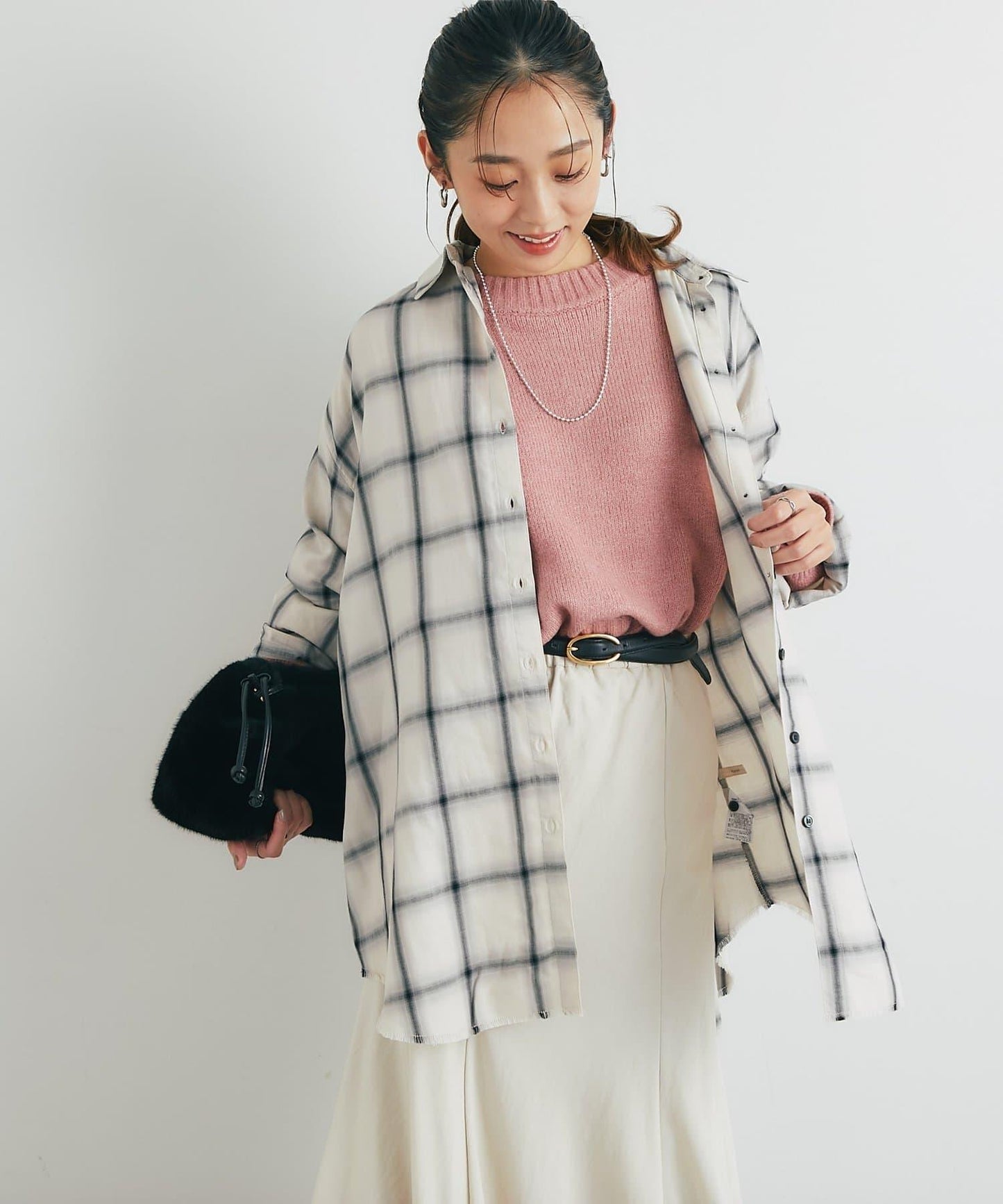 《こなれ感を演出》先染漸變格子襯衫