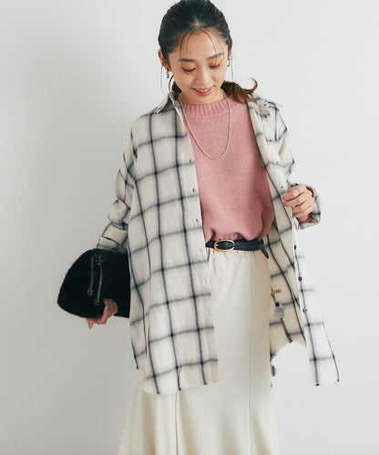 《こなれ感を演出》先染漸變格子襯衫