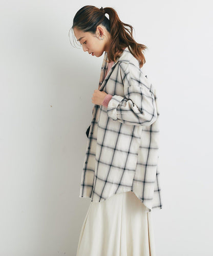 《こなれ感を演出》先染漸變格子襯衫