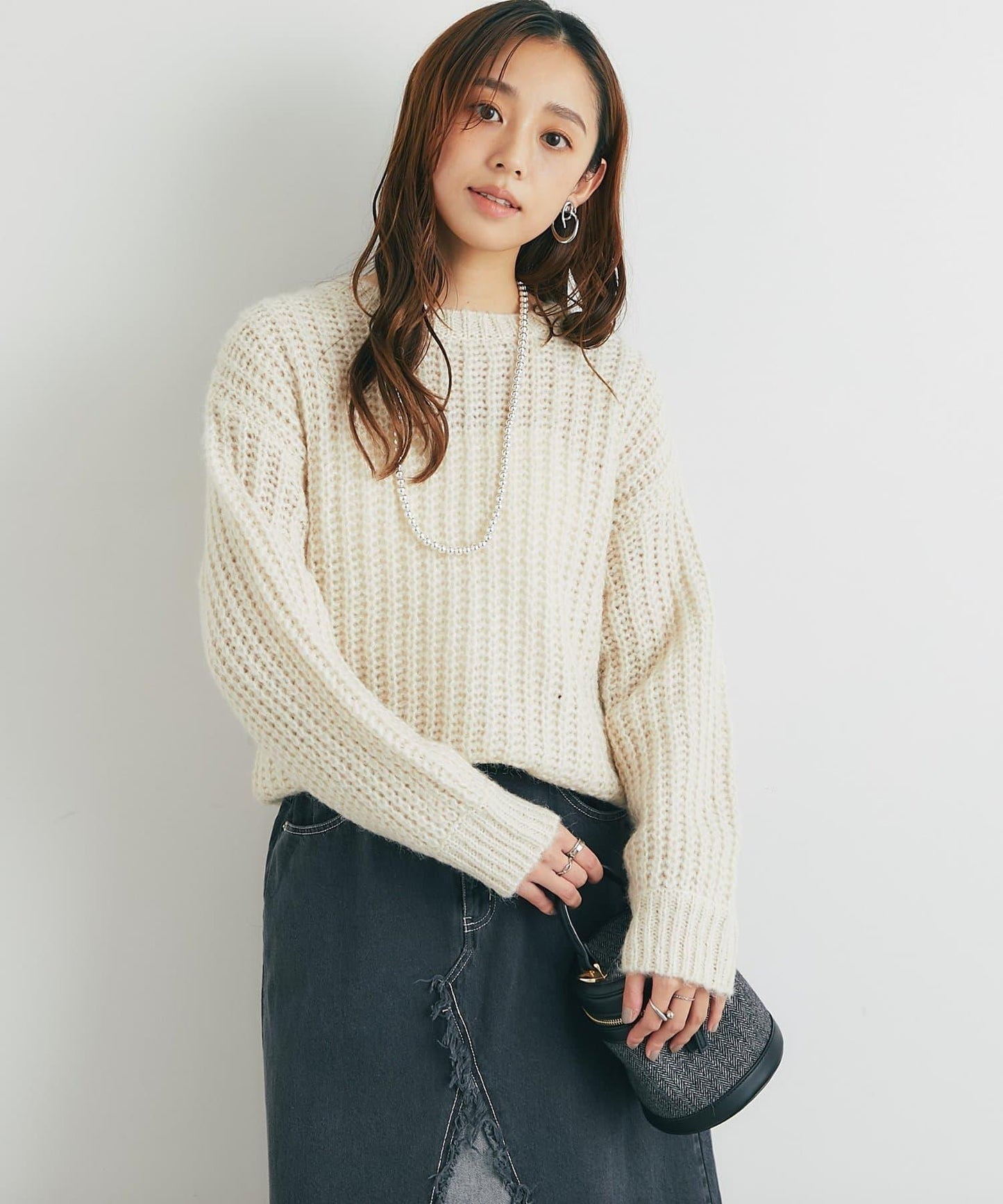 《ふわふわな著心地》粗花呢毛線針織衫