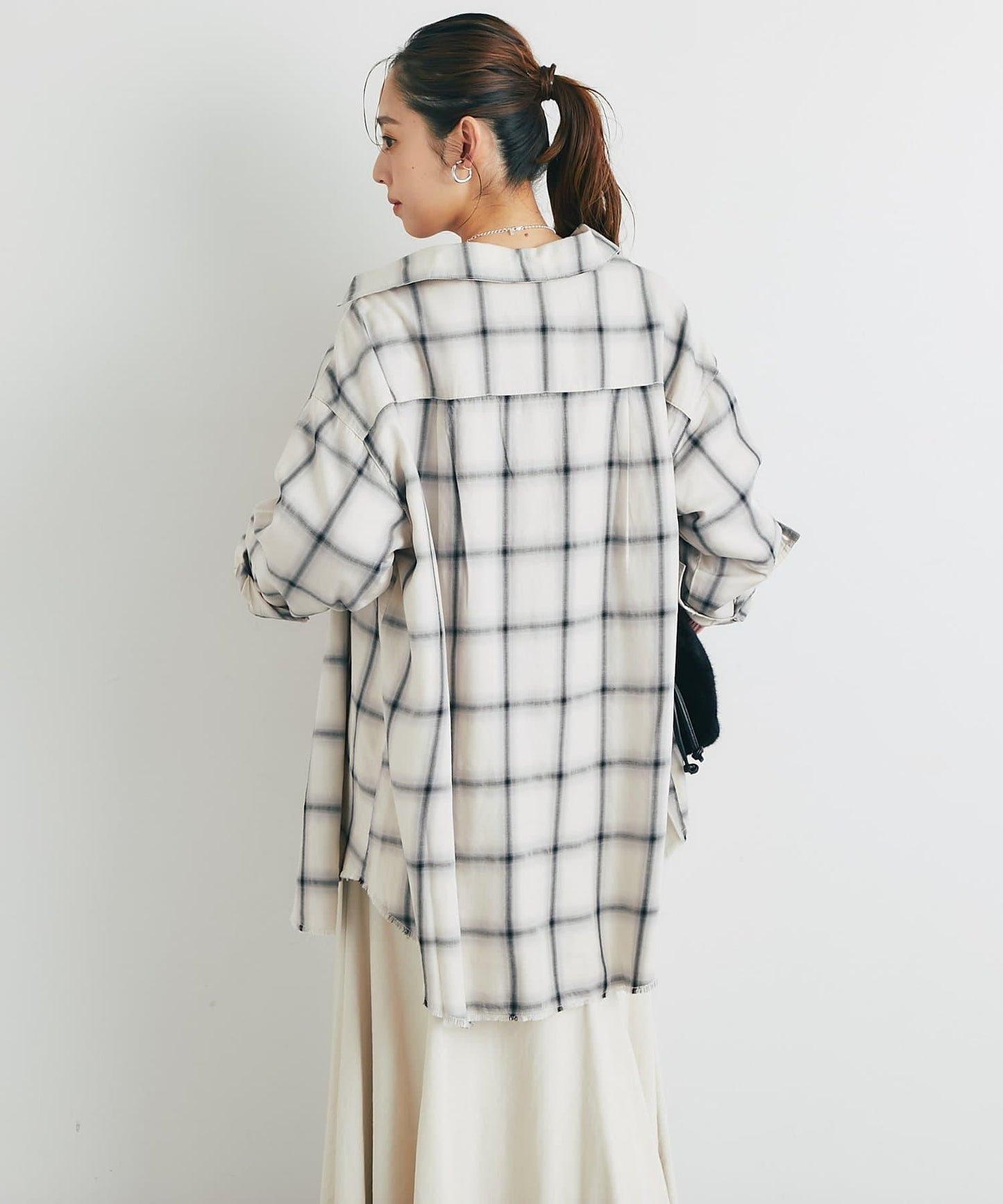 《こなれ感を演出》先染漸變格子襯衫