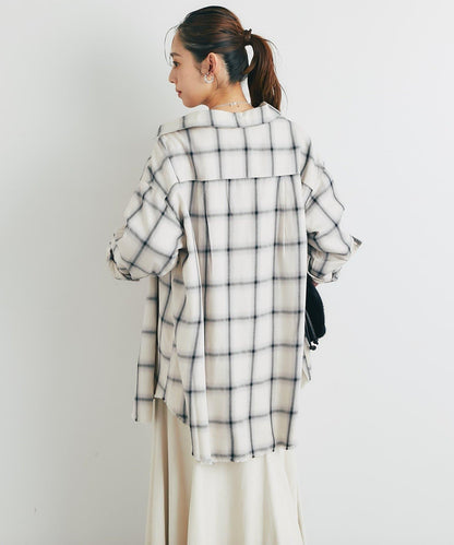 《こなれ感を演出》先染漸變格子襯衫